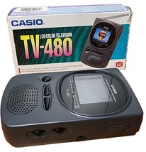 Casio TV-480 LCD Pocket Color Television Analog UHF VHF Tested CLEAN! - $336.77 MXN