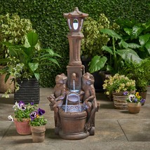 Elaine Sapos Fountain: 37.25&quot; Rustic Brown Water Feature - $188.99