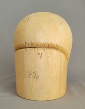 Antique Vintage Wooden Millinery Hat Mold Block Form size 22 1/2 - £66.16 GBP