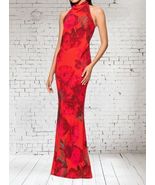 Betsy &amp; Adam Women's Floral-Print Halter Gown Size: 2US- Red Multi RETAI... - $78.71