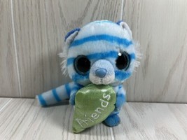 YooHoo & Friends Aurora best friends half heart plush blue striped lemur tiger - $4.15
