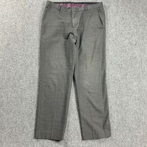Burton Menswear Pants Adults 34x29 Gray Slacks Short Glen Check Polyeste... - $328.82 MXN