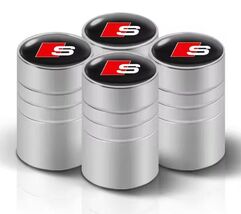 4Pcs 3D Metal Tire Valve Caps for Audi Sline A3 A1 A4 A6 A7 A8 Q5 Q7 Q8 ... - $12.59