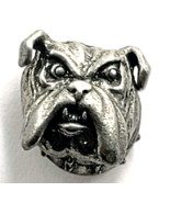 Bulldog Head Pin Snarling Fierce 3D Angry Dog Face Cast Metal Animal Bik... - $242.83 MXN