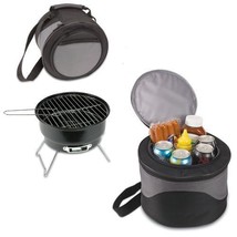 Portable Charcoal Bbq Grill And Cooler Combo W/ Carry Tote Picnic Time Caliente - £47.91 GBP