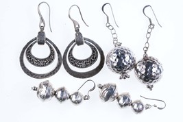 Vintage Sterling dangle earrings 3 pairs y - $103.95