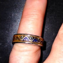 Beautiful stainless steel size 5.5 tribal design ring - £16.35 GBP