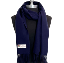 Fast Men&#39;s Winter Scarf 100% Cashmere Solid Navy Blue Made in England Warm #oct9 - £13.44 GBP