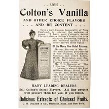 Colton&#39;s Vanilla Flavor Extract 1897 Advertisement Victorian Baking ADBN1A9 - €8,58 EUR
