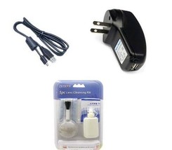 USB Cable + Wall Charger + Cleaning Kit for Olympus D-765 D-770 VG-165 V... - £14.31 GBP