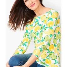 Talbots Sz XLp or M Blouse Tee Lemon Lime Stretch Knit Long Sleeve Summe... - $228.09 MXN