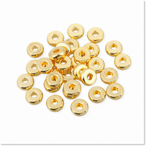 Stylish 18K Gold Plated Br Beads - 30pcs 6mm Spacer Beads for Jewelry Making - P - £15.28 GBP