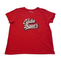 Eddie Bauer Womens Red Cotton Graphic Tee Short Sleeve T-shirt, Size XL - £10.38 GBP