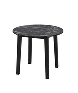 35 Inch Round Dining Table with Rubber Wood Legs and Marble-textured Ven... - $2,766.22 MXN