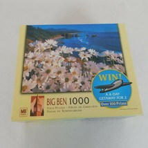 Big Ben Jigsaw Puzzle Flowers In Ecola State Park Oregon MB Hasbro 2003 Sealed - $14.52
