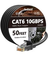 Cat 6 Outdoor Ethernet Cable 50 ft Support Cat8 Cat7 Network 10Gbps 24AW... - £37.70 GBP