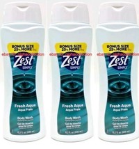 ( LOT 3 Bottles ) NEWzest Body Wash FRESH AQUA w/ Vitamin E Hydrating 15.2 oz Ea - £17.76 GBP