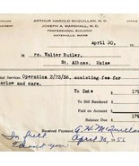 1956 Medical Invoice Waterville Maine Walter Butler Ephemera Receipt E83E - $377.05 MXN