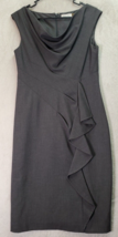 Calvin Klein Sheath Dress Womens Size 6 Gray Sleeveless Cowl Neck Lined Back Zip - £21.35 GBP