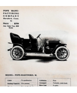 1908 Pope Manufacturing Model M Hartford Print Catalog Advertisement Aut... - $39.99