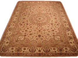 Wool &amp; Silk Area Rug 8x11 Pastel Fine Quality Dense Tufted Traditional Rug - £1,674.16 GBP
