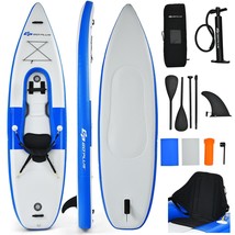 1 Person Inflatable Kayak Includes Aluminum Paddle With Hand Pump Blue - £344.71 GBP