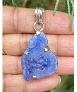 Ciondolo in argento sterling 925 placcato, pietra agata geode druzy blu ... - €11,78 EUR