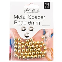 John Bead Metal Spacer Bead 6mm 44/Pkg-Gold 1401156 - $9.27