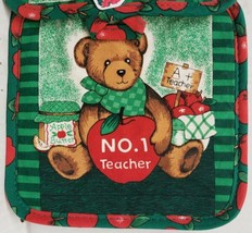 Set Of 4 Printed Kitchen Pot Holders 7&quot;X7&quot; Teddy Berry With Apples #1 Teacher Ho - £14.14 GBP