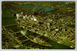 Cedar Rapids Iowa Aerial View Municipal Island and Quaker Oats Co Postcard D30 - £5.44 GBP