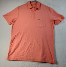 Vineyard Vines Polo Shirt Mens Small Pink White Striped Knit Short Sleeve Collar - £14.56 GBP