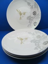 Bella Lux  New Bone China Hummingbird Plates Gold Silver Bundle of 4 EUC - £67.80 GBP