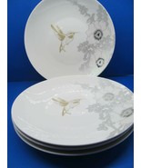 Bella Lux  New Bone China Hummingbird Plates Gold Silver Bundle of 4 EUC - £67.58 GBP