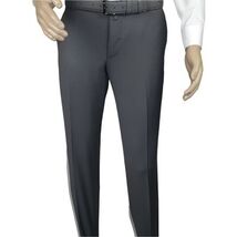 Men's MONO Turkey Slacks 100% Wool Plain Front Slim Fit 2502-08 Mid Gray image 2