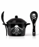 Alchemy Gothic China MRB3 Bone Appetit Bowl Lid &amp; Spoon Set Oven Microwa... - $46.47 CAD
