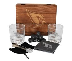 Arizona Cardinals Drinkware Set Glasses Wood Box Coasters Cooling Cubes NFL - €71,12 EUR
