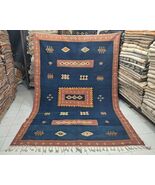 Geometric Berber Kilim Rug, Taznakht Moroccan Wool, Flat-Weave - $3,000.00