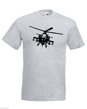 Mens T-Shirt Army Helicopter, War Machine Guns Shirts, Military Copter Shirt - £19.83 GBP