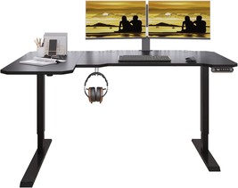 Adjustable Height L-Shaped 59 Inch Electric Standing Desk - Sit Stand Computer - $233.99