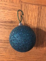 Glittery Blue Plastic Christmas Ornament - £7.52 GBP