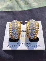 Gold tone Swarovski Crystal Clip On Earrings - £11.84 GBP