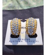 Gold tone Swarovski Crystal Clip On Earrings - £11.73 GBP