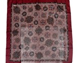 Ginnie Johansen 1989 Scarf 100% Silk Large Square 31x31 Burgundy Wine - £15.46 GBP