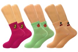 Fruit Ankle Socks for Women Funny Quarter Socks 3 Pairs Shoe Size 5-7 - $8.99