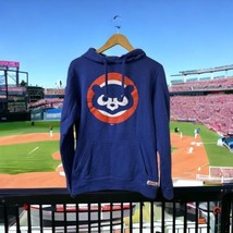 Stitches Chicago Cubs Retro Logo Hoodie Women’s Small Pullover - £14.93 GBP