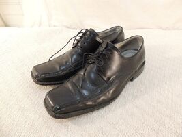 STACY ADAMS MEN'S sz10M LEATHER DRESS SHOES BLACK 24364-001 SQUARE TOE W... - $10.02