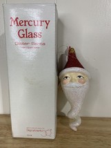 Department 56 Mercury Glass Glitter Santa Ornament - £9.46 GBP