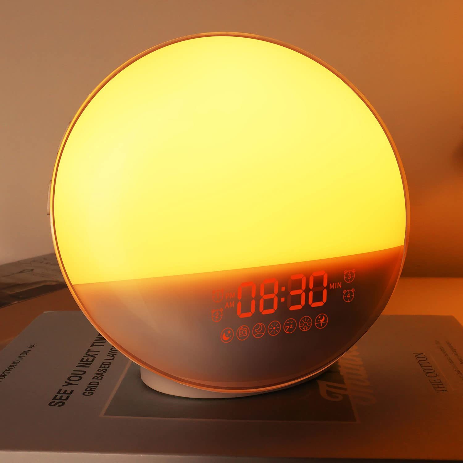 Sunrise Alarm Clock For Heavy Sleepers, Wake Up Light With Sunrise/Sunset Simula
