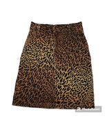 Vintage Leopard Denim Skirt Women&#39;s 13 Stretch USA 80s  - $380.13 MXN