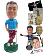 Personalized Bobblehead Funny dude wearing extravagant pants ready to play golf  - £71.97 GBP